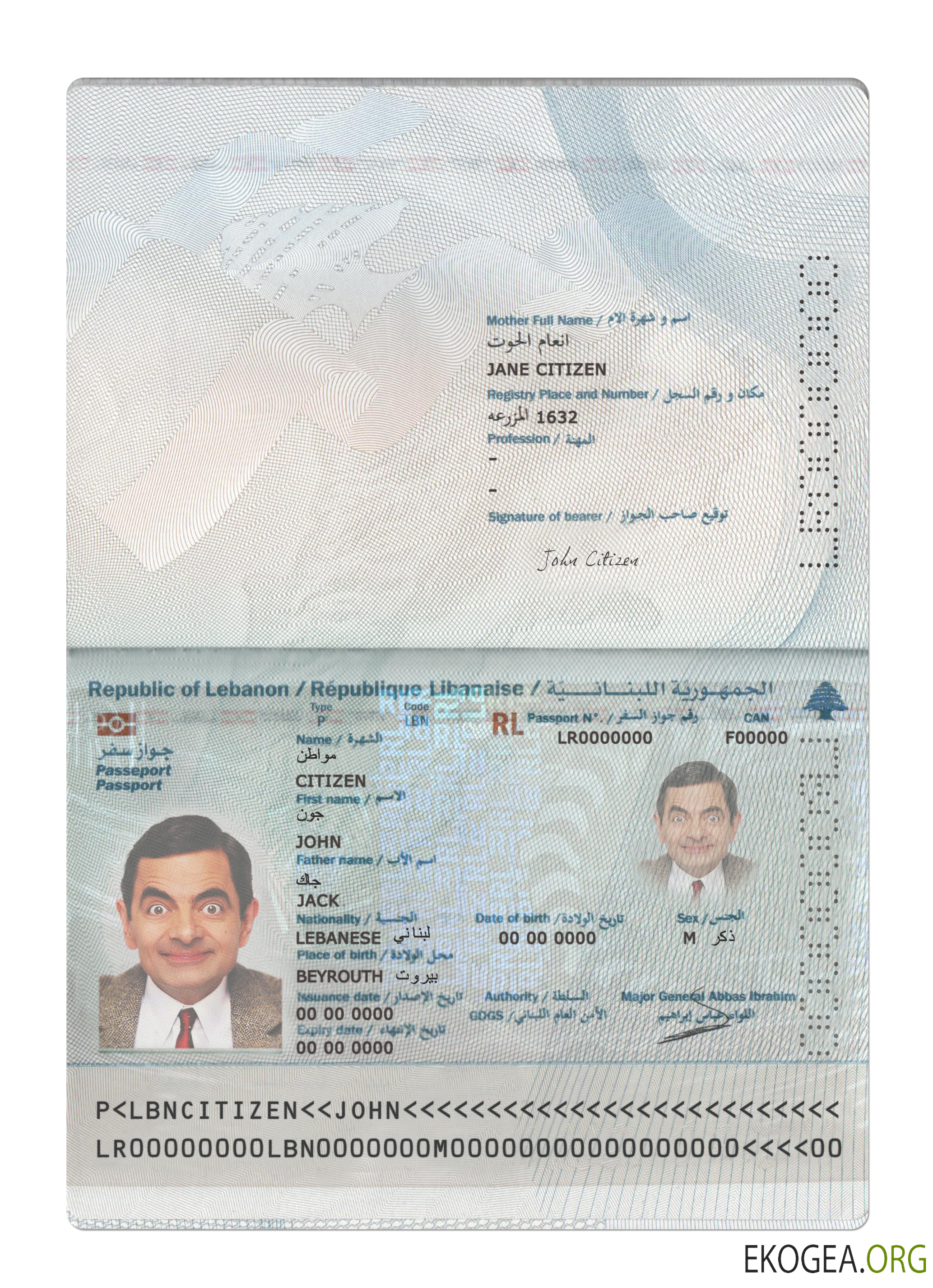 Passeport du Liban 2022 présent